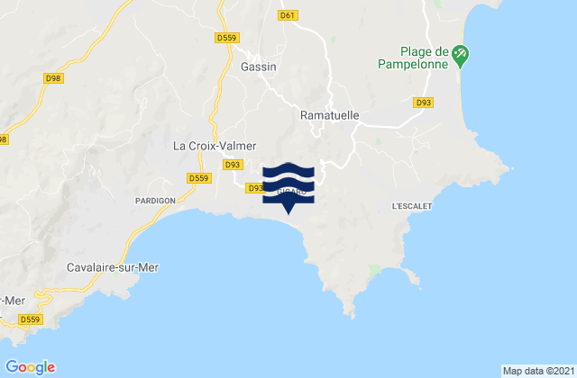 Mappa delle Getijden in Gigaro, France
