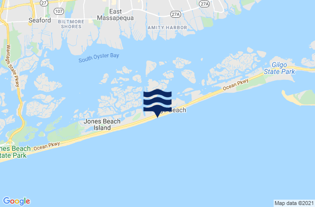 Mappa delle Getijden in Gilgo Beach, United States