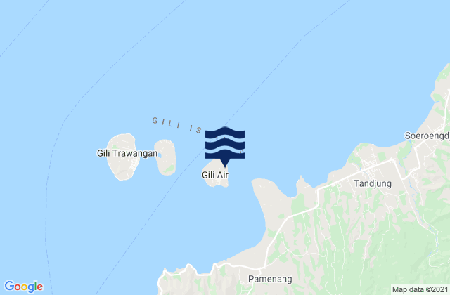 Mappa delle Getijden in Gili Air, Indonesia
