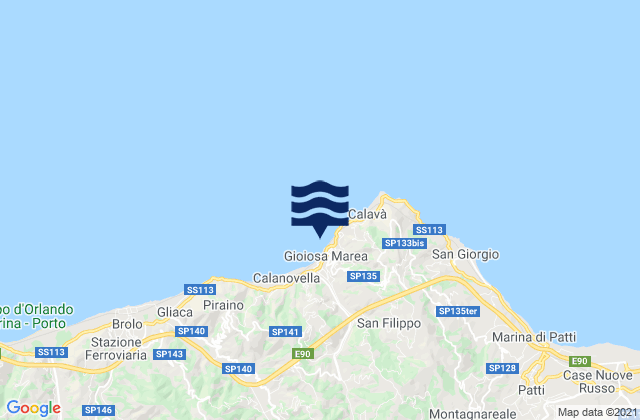Mappa delle Getijden in Gioiosa Marea, Italy