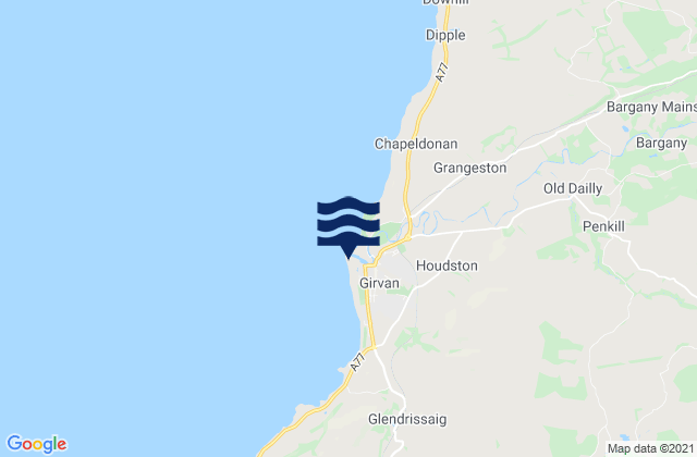 Mappa delle Getijden in Girvan Beach, United Kingdom