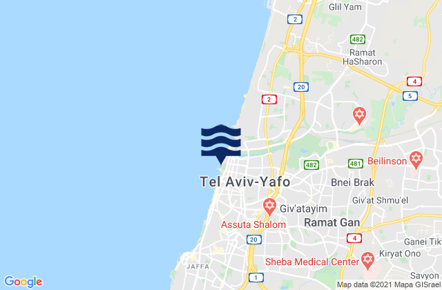 Mappa delle Getijden in Givatayim, Israel