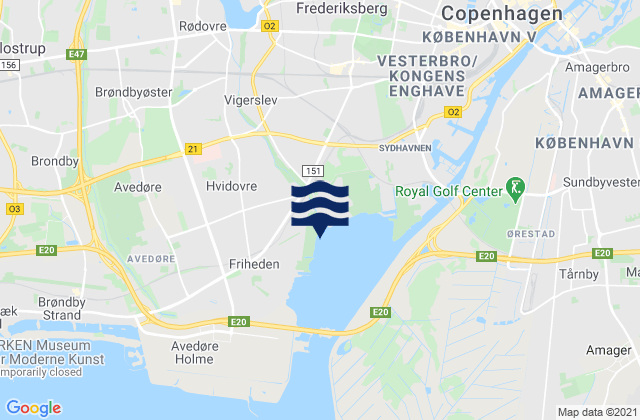 Mappa delle Getijden in Gladsaxe Municipality, Denmark
