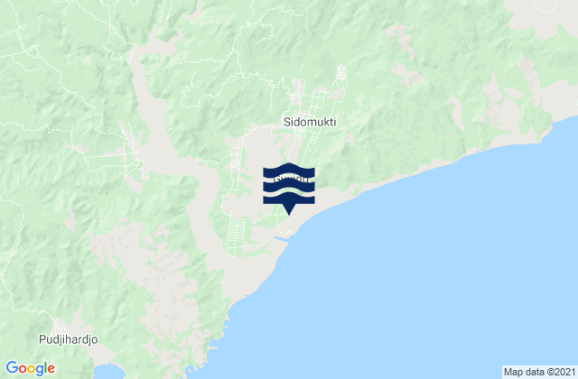 Mappa delle Getijden in Glagahan, Indonesia