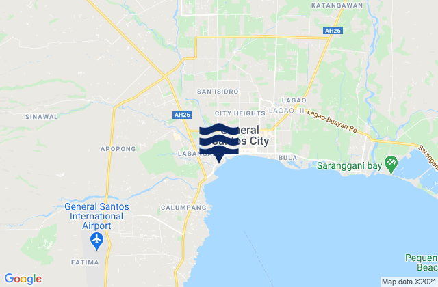 Mappa delle Getijden in Glamang, Philippines