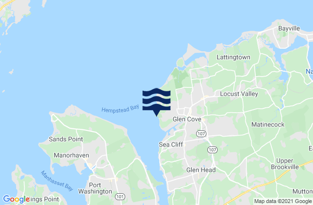 Mappa delle Getijden in Glen Cove Hempstead Harbor, United States