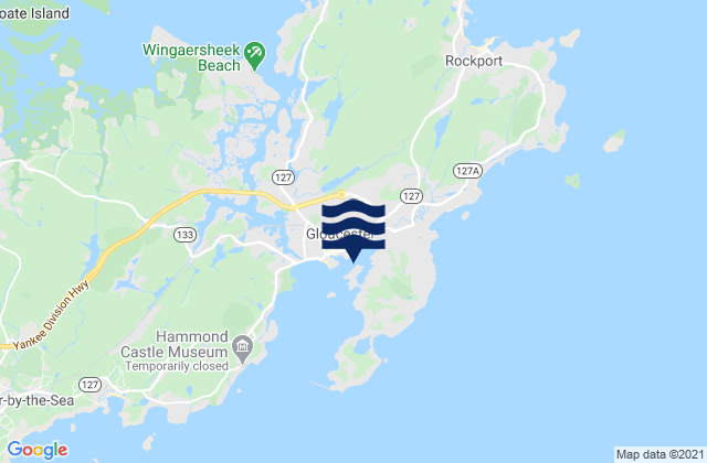 Mappa delle Getijden in Gloucester Harbor, United States