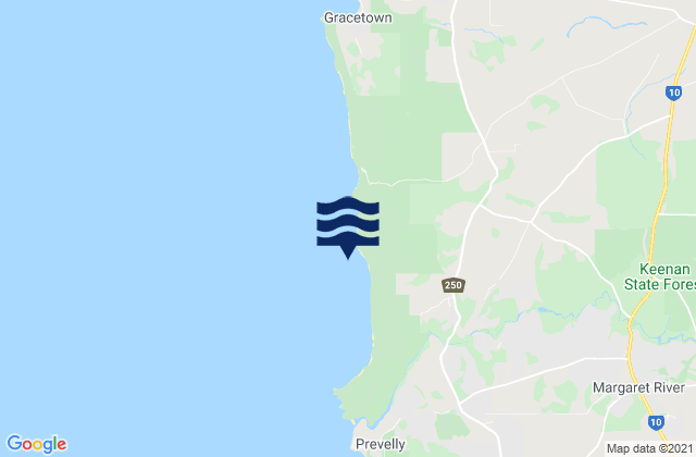 Mappa delle Getijden in Gnoocardup Beach, Australia