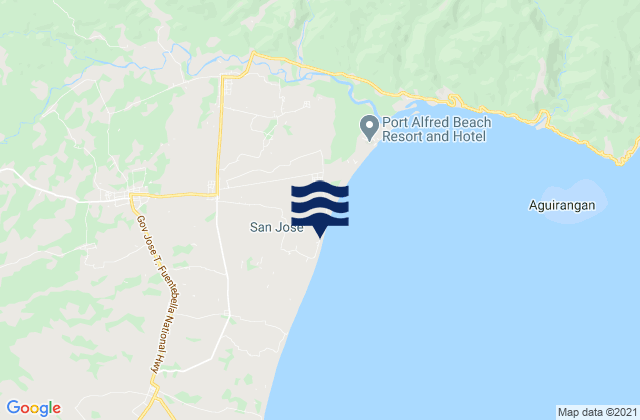 Mappa delle Getijden in Goa, Philippines
