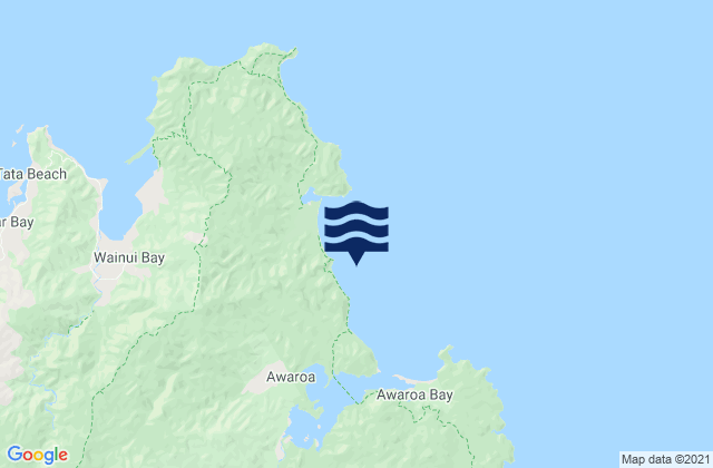 Mappa delle Getijden in Goat Bay, New Zealand