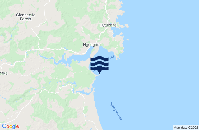 Mappa delle Getijden in Goat Island, New Zealand