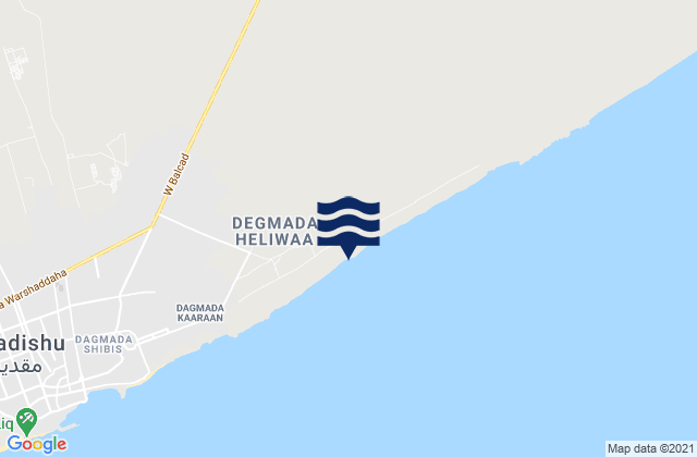 Mappa delle Getijden in Gobolka Banaadir, Somalia