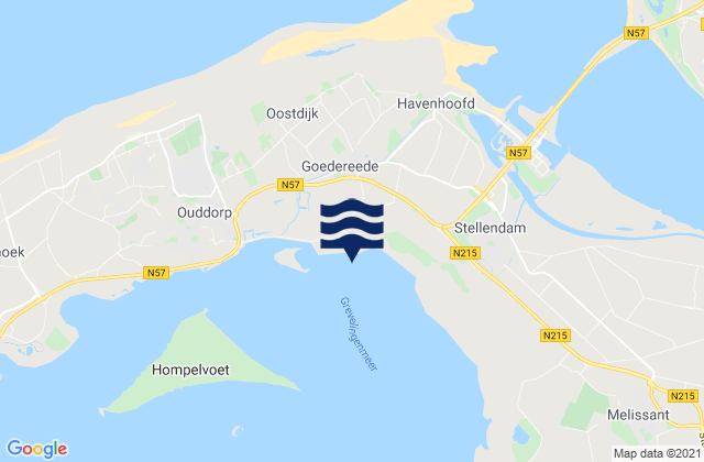 Mappa delle Getijden in Goedereede, Netherlands