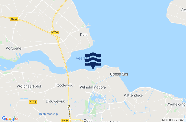 Mappa delle Getijden in Goes, Netherlands
