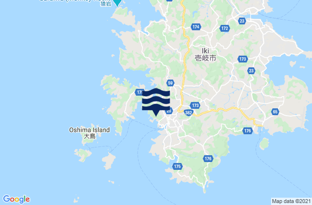 Mappa delle Getijden in Gono Ura Iki Shima, Japan