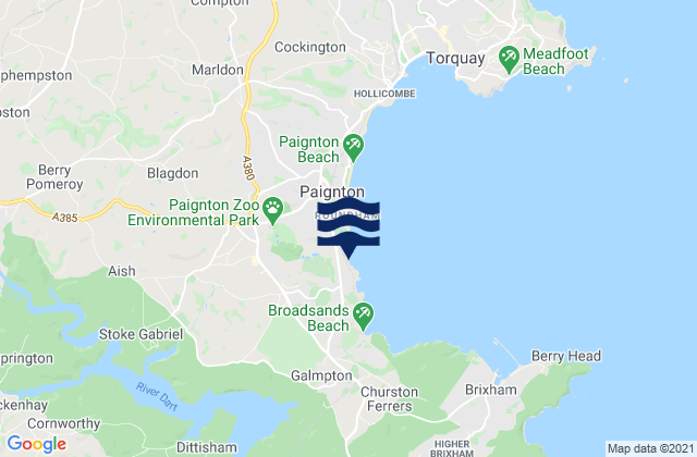 Mappa delle Getijden in Goodrington Sands, United Kingdom