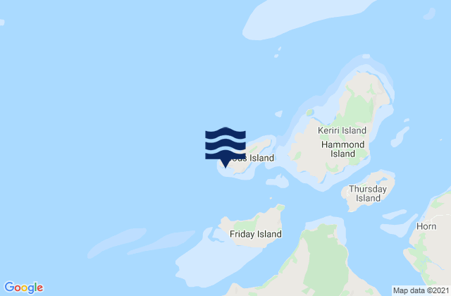 Mappa delle Getijden in Goods Island, Australia