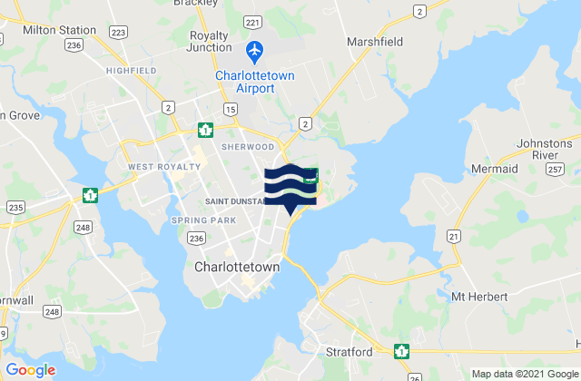Mappa delle Getijden in Gordon Islands, Canada