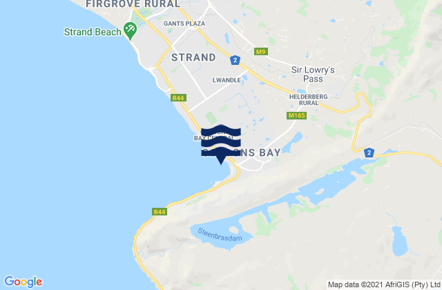 Mappa delle Getijden in Gordon's Bay, South Africa