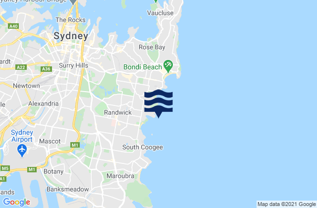 Mappa delle Getijden in Gordons Bay, Australia
