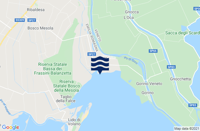 Mappa delle Getijden in Goro, Italy
