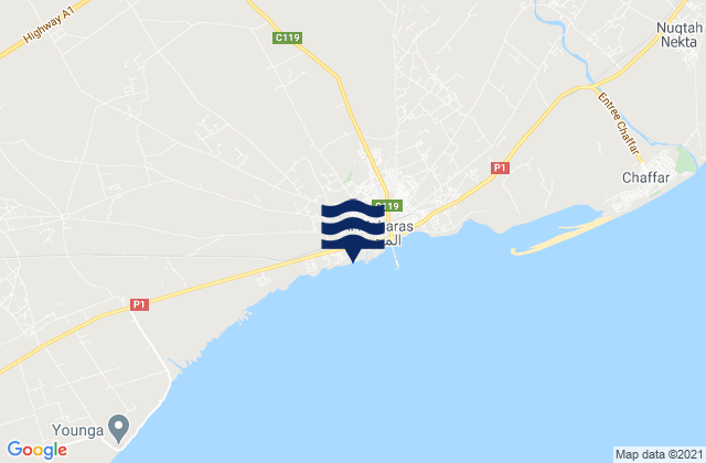 Mappa delle Getijden in Gouvernorat de Sfax, Tunisia
