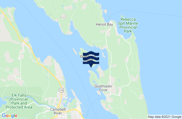 Mappa delle Getijden in Gowlland Harbour, Canada