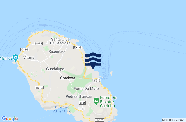 Mappa delle Getijden in Graciosa - Lagou, Portugal