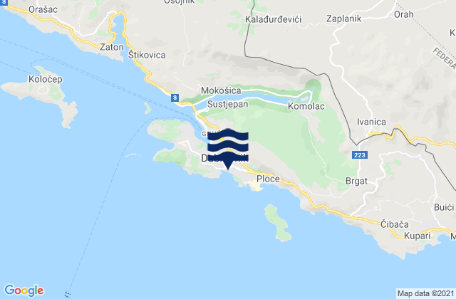Mappa delle Getijden in Grad Dubrovnik, Croatia