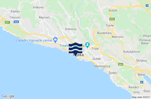 Mappa delle Getijden in Grad Rijeka, Croatia
