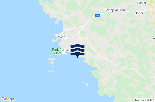 Mappa delle Getijden in Grad Rovinj, Croatia