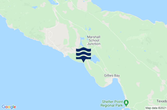 Mappa delle Getijden in Granby Bay, Canada