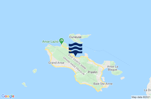 Mappa delle Getijden in Grand Anse Praslin, Seychelles