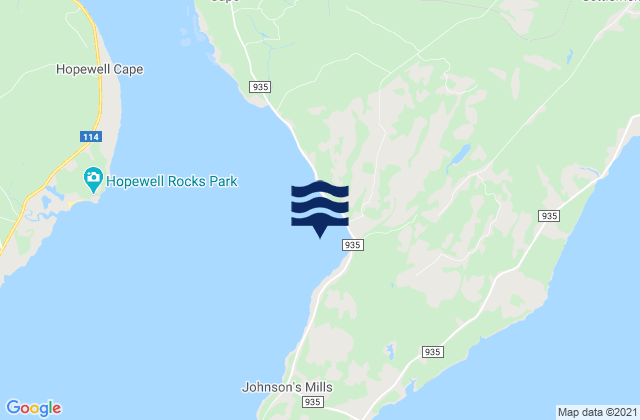 Mappa delle Getijden in Grande Anse, Canada