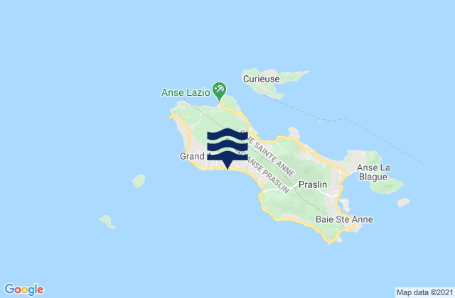 Mappa delle Getijden in Grande Anse, Seychelles