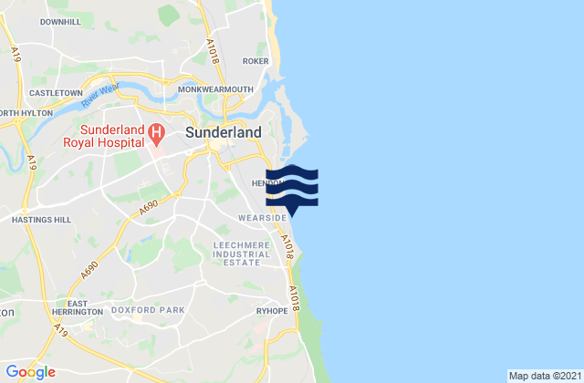 Mappa delle Getijden in Grangetown Beach, United Kingdom