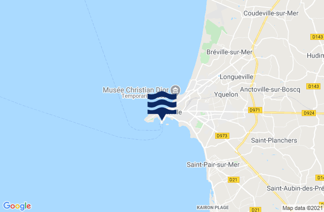 Mappa delle Getijden in Granville Port, France