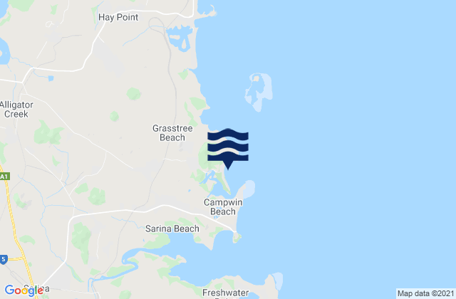 Mappa delle Getijden in Grasstree Beach, Australia
