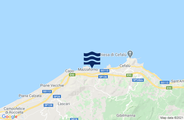 Mappa delle Getijden in Gratteri, Italy