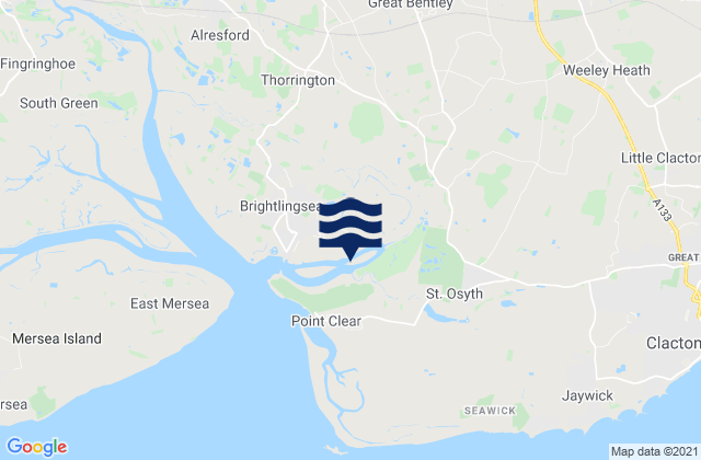 Mappa delle Getijden in Great Bentley, United Kingdom