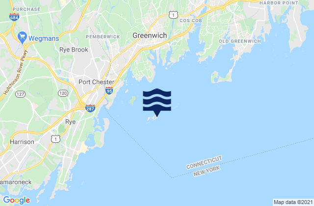 Mappa delle Getijden in Great Captain Island, United States