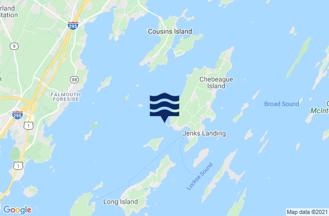 Mappa delle Getijden in Great Chebeague Island, United States