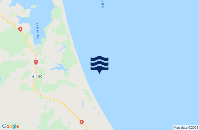 Mappa delle Getijden in Great Exhibition Bay, New Zealand