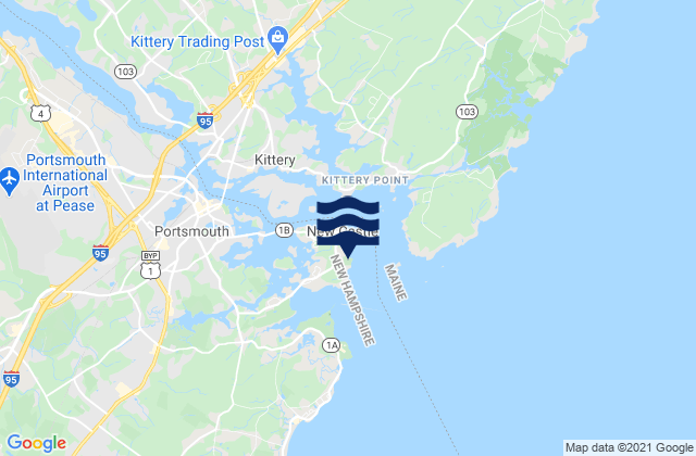 Mappa delle Getijden in Great Island Common New Castle, United States