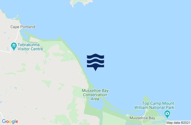 Mappa delle Getijden in Great Musselroe Bay, Australia