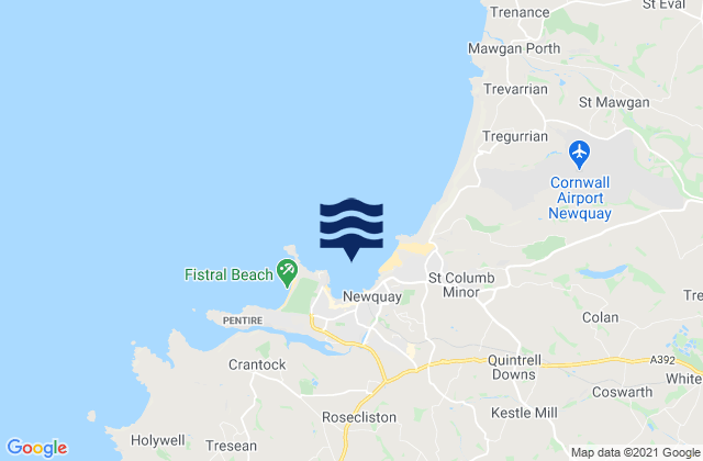 Mappa delle Getijden in Great Western Beach, United Kingdom