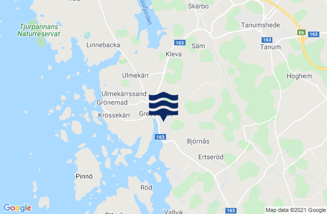 Mappa delle Getijden in Grebbestad, Sweden