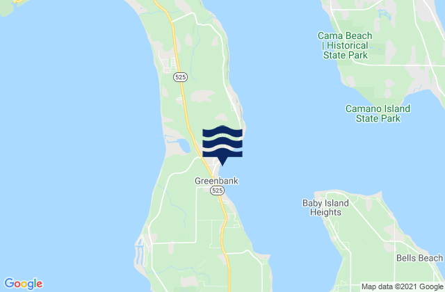 Mappa delle Getijden in Greenbank (Whidbey Island), United States