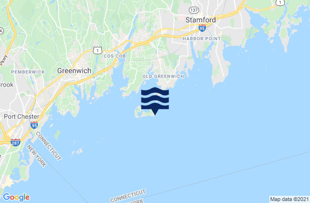 Mappa delle Getijden in Greenwich Point, United States