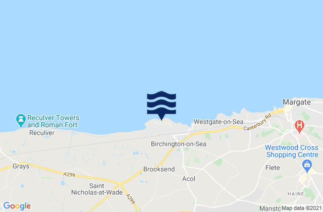 Mappa delle Getijden in Grenham Bay Beach, United Kingdom